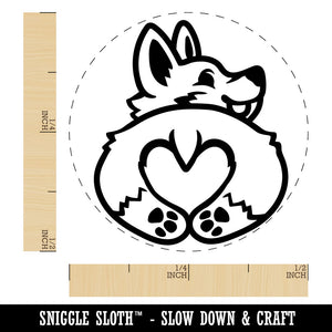 Cute Corgi with a Heart Butt Rubber Stamp for Stamping Crafting Planners