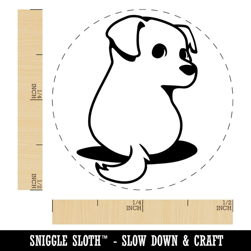 Cute Puppy Looking Back Rubber Stamp for Stamping Crafting Planners