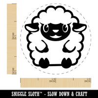 Cute Wooly Sheep Lamb Sitting Rubber Stamp for Stamping Crafting Planners