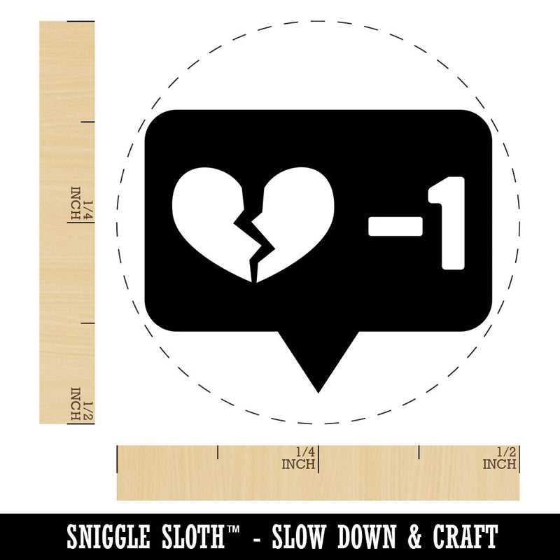 Dislike Broken Heart Minus One Bubble Rubber Stamp for Stamping Crafting Planners