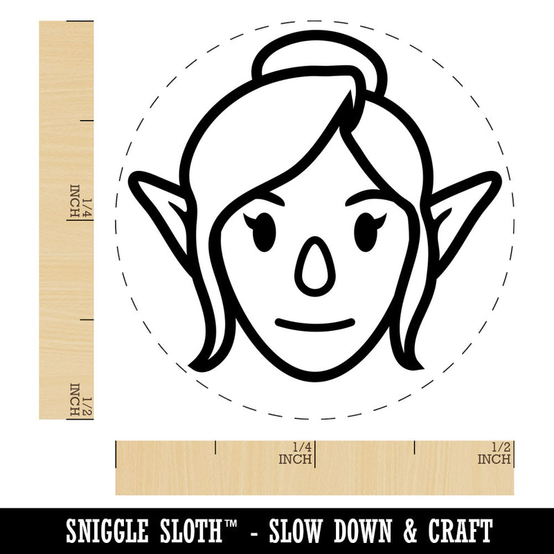 Elf Female Character Face Rubber Stamp for Stamping Crafting Planners