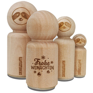 Frohe Weinachten German with Christmas Ornaments and Snowflakes Rubber Stamp for Stamping Crafting Planners