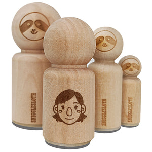 Human Female Character Face Rubber Stamp for Stamping Crafting Planners