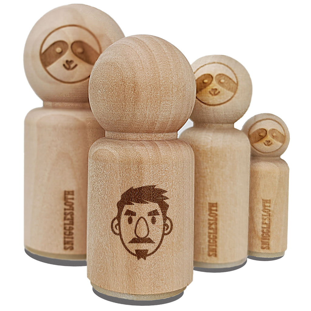 Human Male Character Face Rubber Stamp for Stamping Crafting Planners