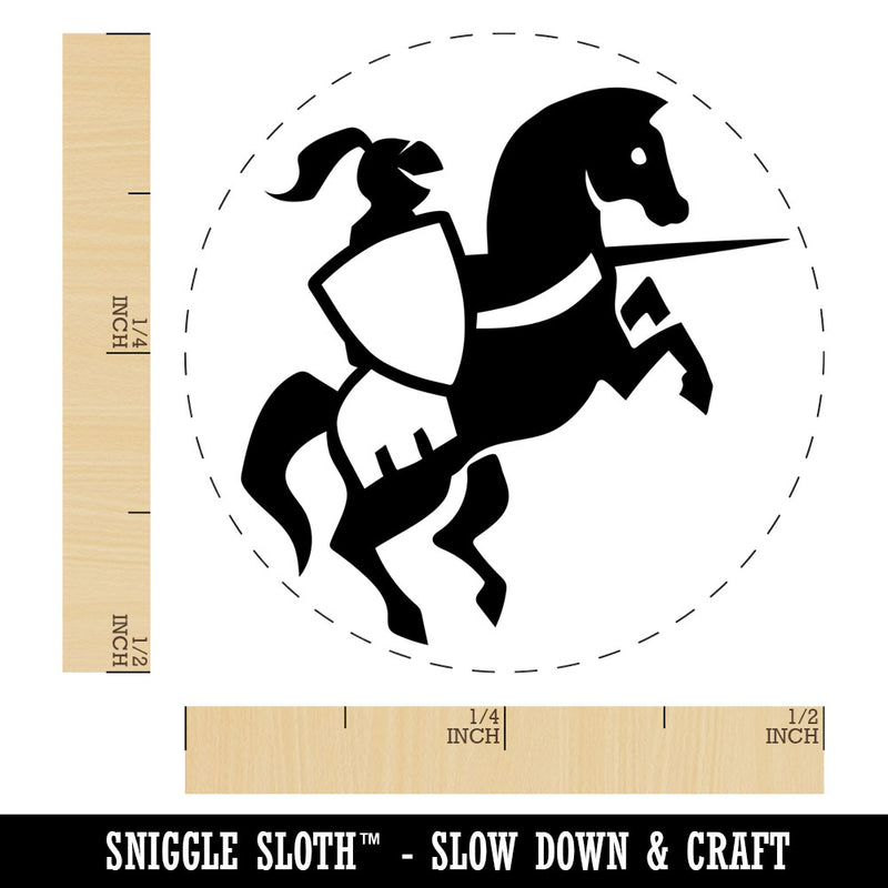 Jousting Knight with Lance on Horse Rubber Stamp for Stamping Crafting Planners