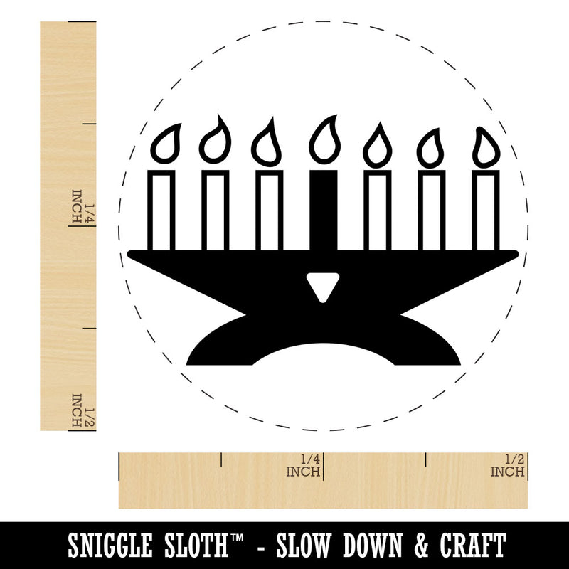 Kwanzaa Kinara with Candles Rubber Stamp for Stamping Crafting Planners