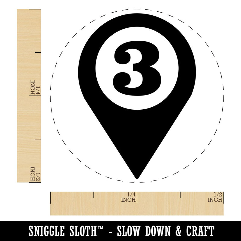 Map Location 3 Marker Rubber Stamp for Stamping Crafting Planners