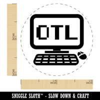 OTL Despair Kawaii Computer Face Emoticon Rubber Stamp for Stamping Crafting Planners