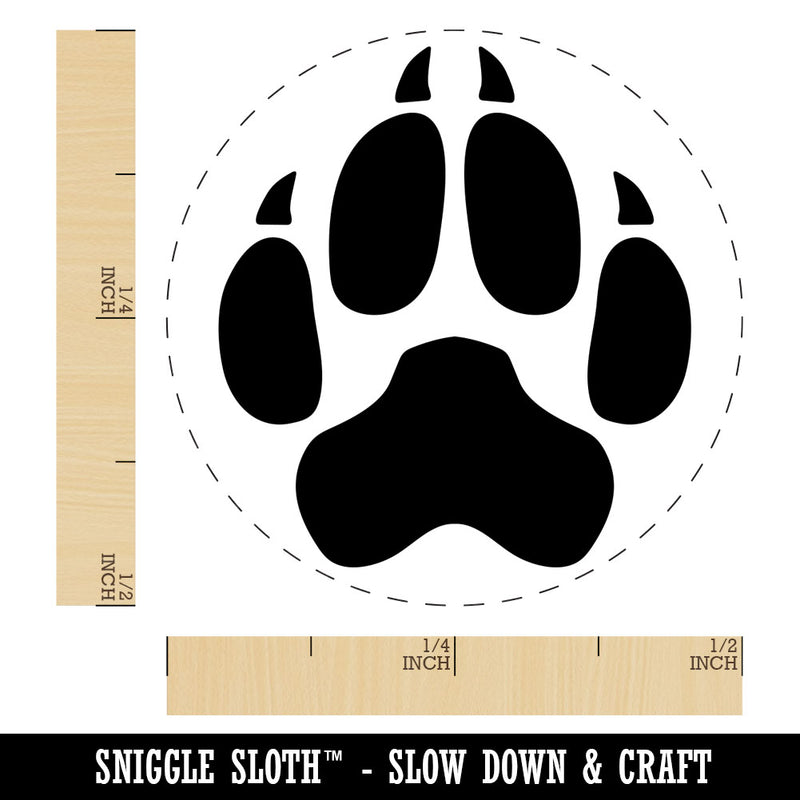 Wolf Coyote Paw Print Rubber Stamp for Stamping Crafting Planners