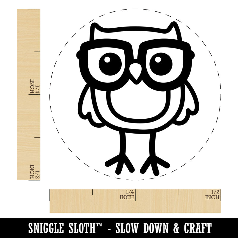 Owl Smart with Glasses Rubber Stamp for Stamping Crafting Planners