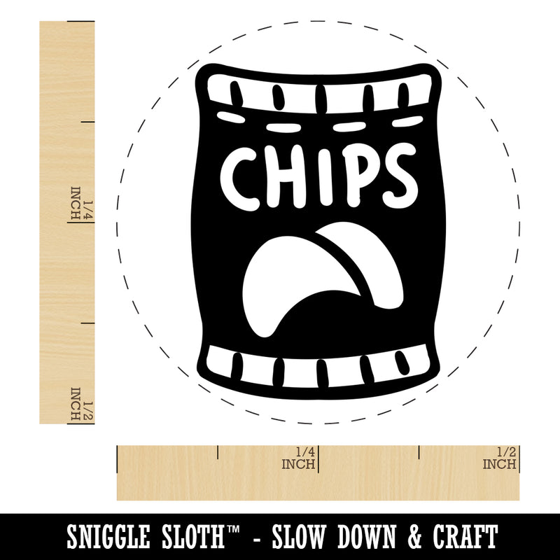 Bag of Potato Chips Snack Rubber Stamp for Stamping Crafting Planners