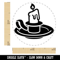 Candle on a Holder Rubber Stamp for Stamping Crafting Planners