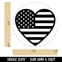 Heart Shaped American Flag United States of America USA Rubber Stamp for Stamping Crafting Planners