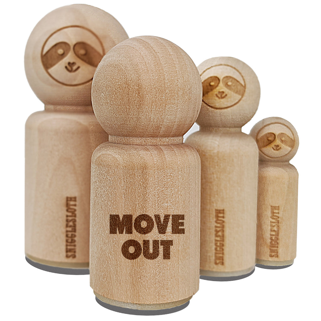 Move Out Bold Text Home House Rubber Stamp for Stamping Crafting Planners