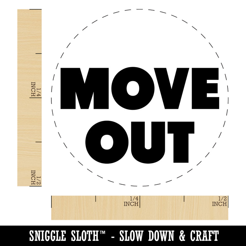 Move Out Bold Text Home House Rubber Stamp for Stamping Crafting Planners