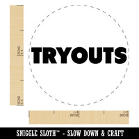 Tryouts Bold Text Sports Rubber Stamp for Stamping Crafting Planners