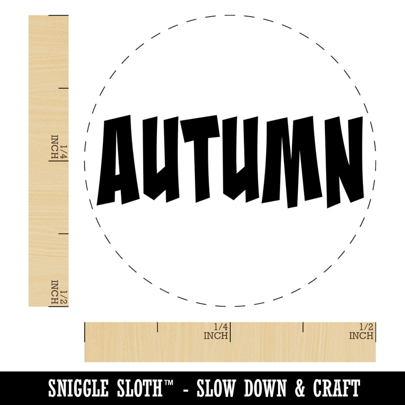 Autumn Fall Fun Text Rubber Stamp for Stamping Crafting Planners
