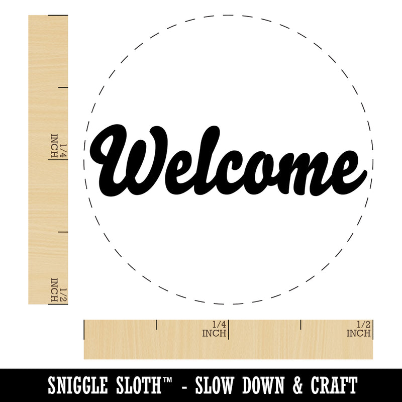 Welcome Fun Text Rubber Stamp for Stamping Crafting Planners