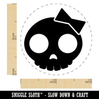 Sassy Skull with Hairbow Rubber Stamp for Stamping Crafting Planners