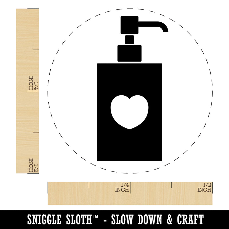 Soap Sanitizer Dispenser Silhouette with Heart Rubber Stamp for Stamping Crafting Planners