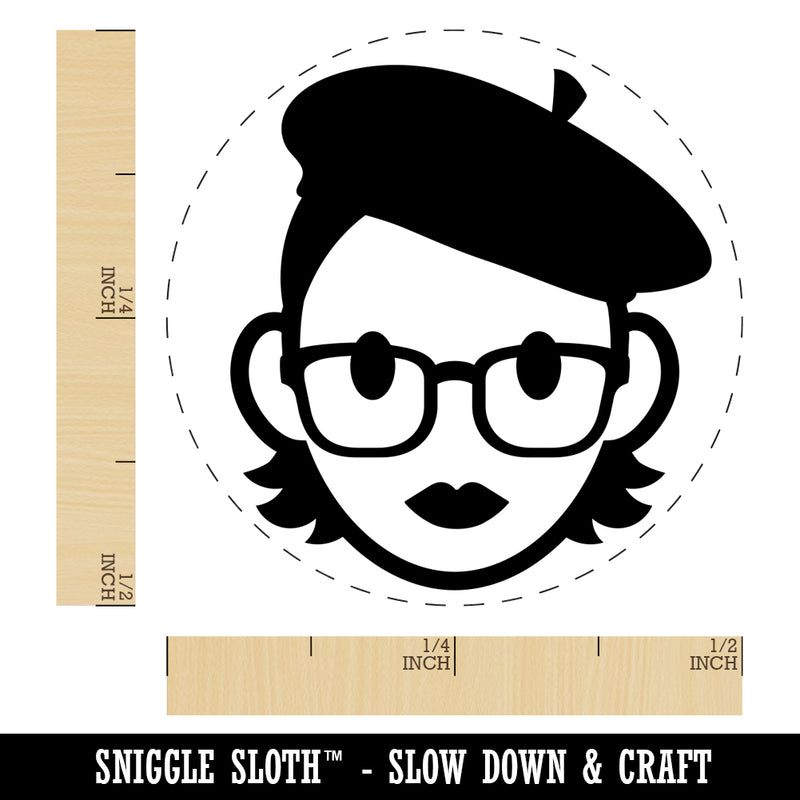 Artist Woman Icon Rubber Stamp for Stamping Crafting Planners