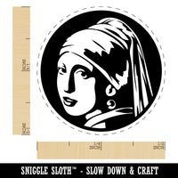 Girl with a Pearl Earring Painting by Johannes Vermeer Rubber Stamp for Stamping Crafting Planners