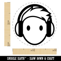 Occupation DJ with Headphones Icon Rubber Stamp for Stamping Crafting Planners