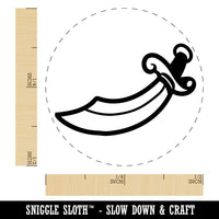 Scimitar Curved Pirate Sword Rubber Stamp for Stamping Crafting Planners