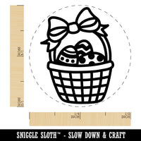 Easter Basket with Eggs Rubber Stamp for Stamping Crafting Planners
