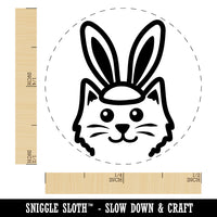 Easter Cat with Bunny Ears Rubber Stamp for Stamping Crafting Planners