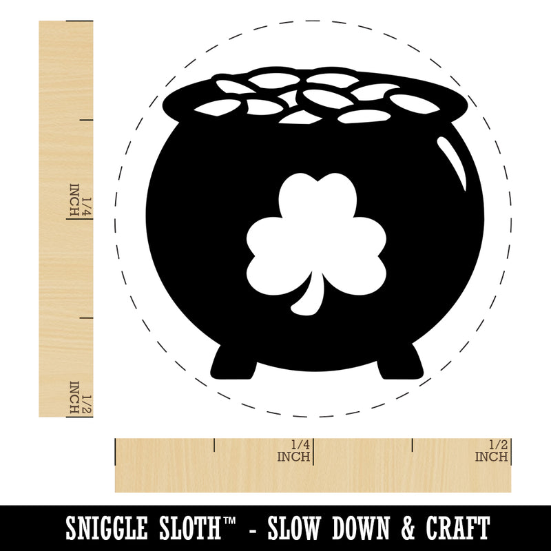 Lucky Pot of Gold with Shamrock Saint Patrick's Day Rubber Stamp for Stamping Crafting Planners
