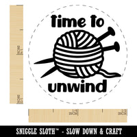 Time to Unwind Knitting Rubber Stamp for Stamping Crafting Planners