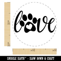Love Script Paw Print with Heart Dog Cat Rubber Stamp for Stamping Crafting Planners