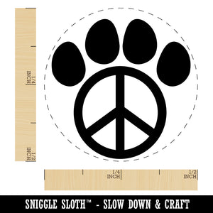 Paw Print Dog Cat Peace Sign Rubber Stamp for Stamping Crafting Planners