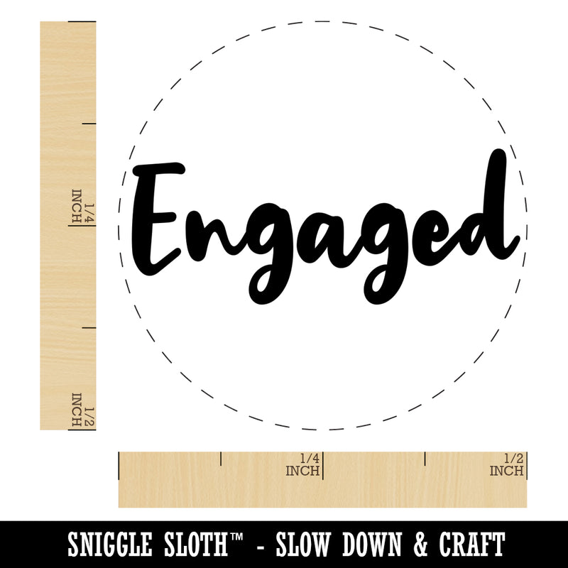 Engaged Engagement Wedding Cursive Text Rubber Stamp for Stamping Crafting Planners