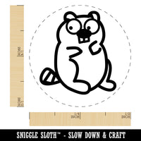 Wary Beaver Doodle Rubber Stamp for Stamping Crafting Planners