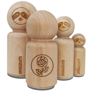 Rose Flower in Circle Rubber Stamp for Stamping Crafting Planners