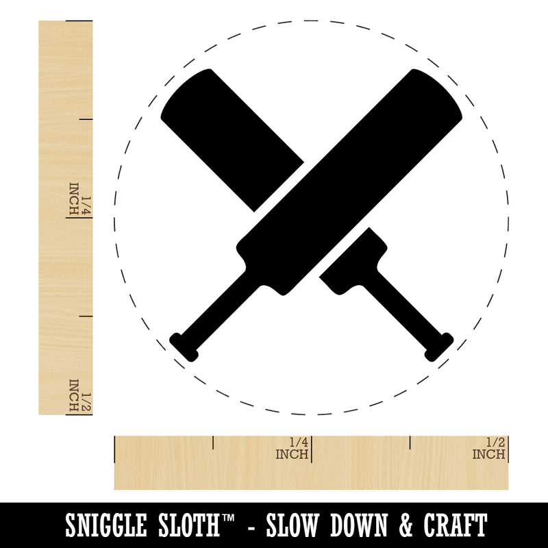 Crossed Cricket Bats Rubber Stamp for Stamping Crafting Planners