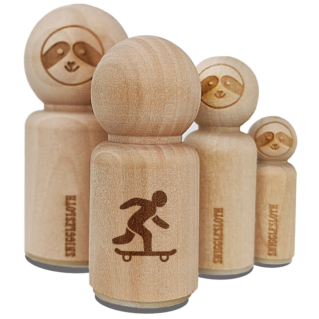 Skateboarding Man on Skateboard Rubber Stamp for Stamping Crafting Planners