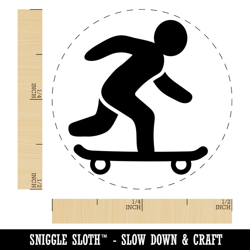 Skateboarding Man on Skateboard Rubber Stamp for Stamping Crafting Planners