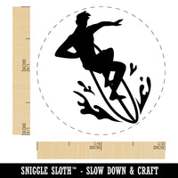 Surfer Surfing Man Silhouette Rubber Stamp for Stamping Crafting Planners