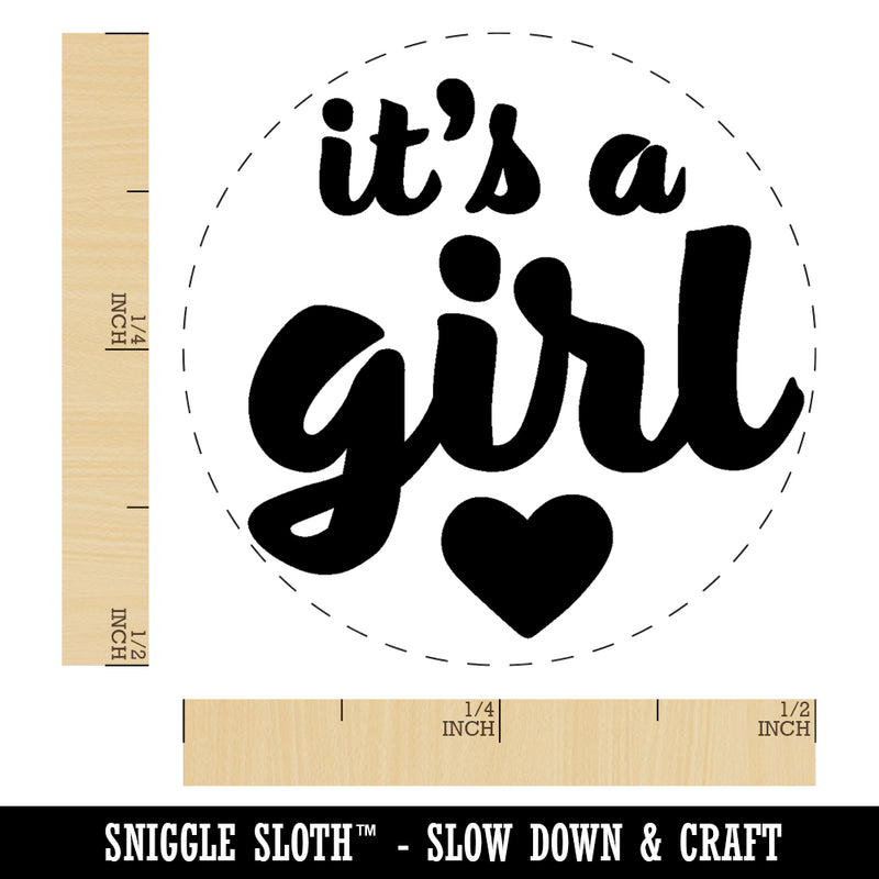 It's a Girl Baby Shower Party Rubber Stamp for Stamping Crafting Planners