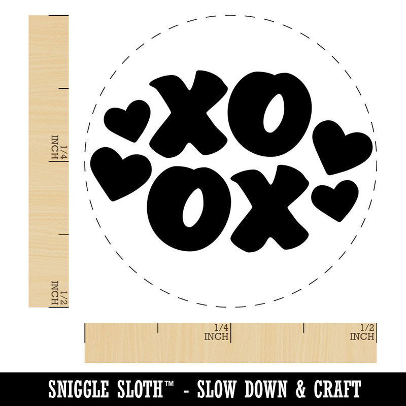 XOXO with Hearts and Love Rubber Stamp for Stamping Crafting Planners