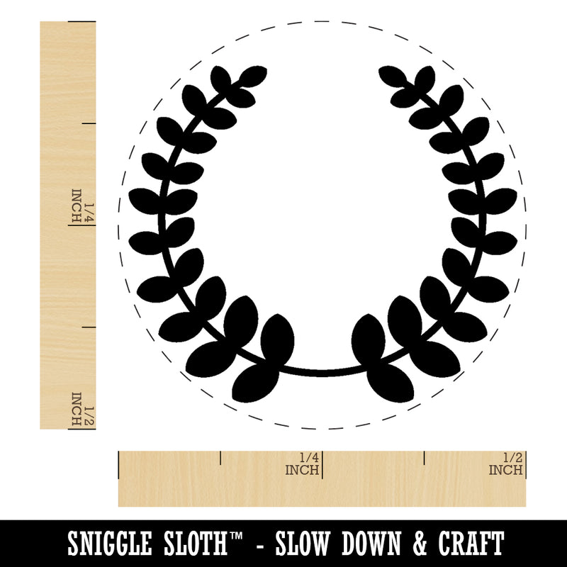 Rounded Laurel Wreath Silhouette Rubber Stamp for Stamping Crafting Planners