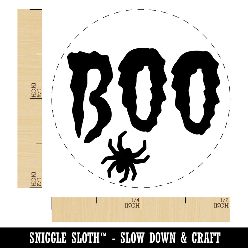Boo with Spider Halloween Rubber Stamp for Stamping Crafting Planners