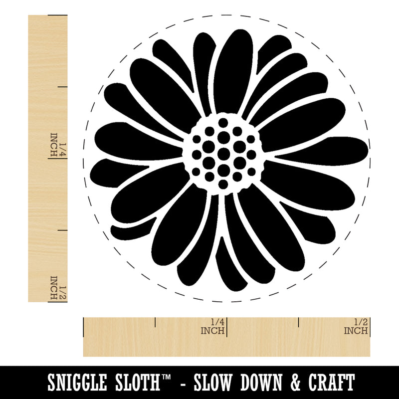 Single Daisy Flower Rubber Stamp for Stamping Crafting Planners