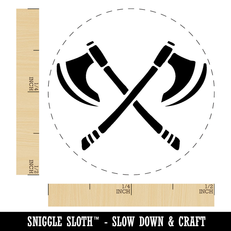 Crossed Viking Battle Axes Weapons Rubber Stamp for Stamping Crafting Planners