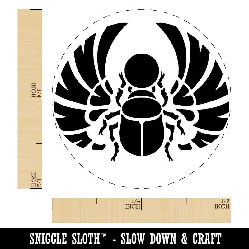 Egyptian Winged Scarab Beetle Pharaoh Mummy Amulet Insect Bug Rubber Stamp for Stamping Crafting Planners