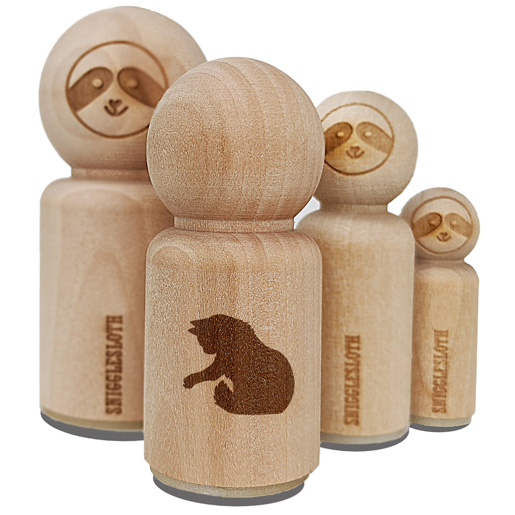 Fluffy Cat Kitten Hitting Something with Paw Claw Rubber Stamp for Stamping Crafting Planners