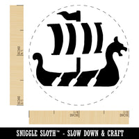 Viking Dragon Headed Longboat Ship with Sails Rubber Stamp for Stamping Crafting Planners